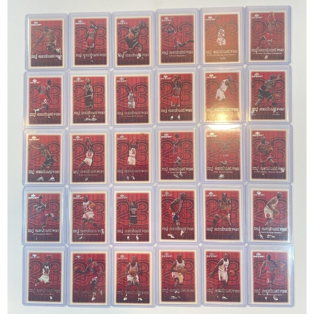 1999-00 Upper Deck MVP Michael Jordan MJ EXCLUSIVES Complete Set of 30 #179-208